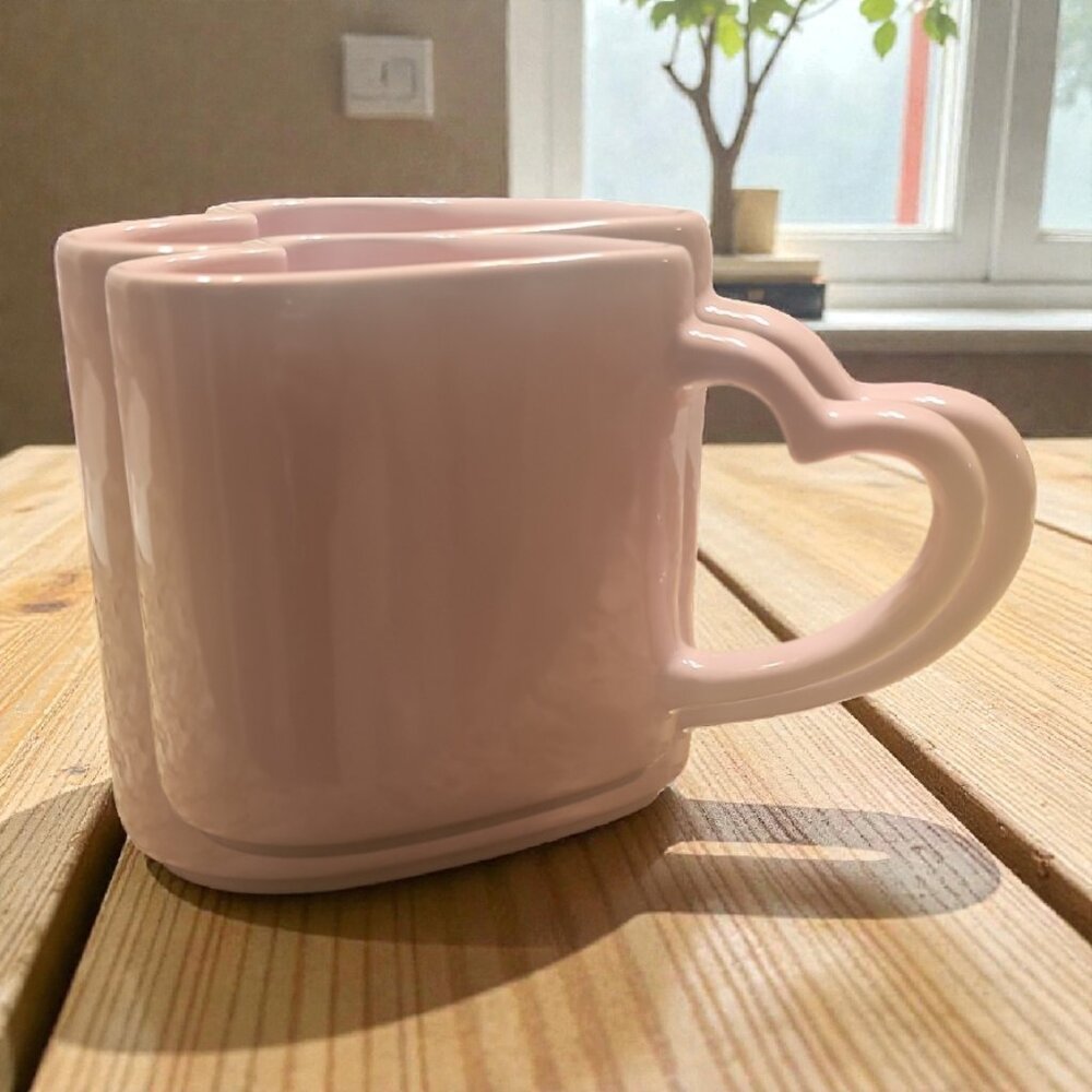 Pink Heart-Handle Ceramic Mug - Picture 3 of 8
